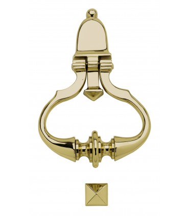 Heurtoir marteau de porte en laiton série Europe en laiton poli brillant