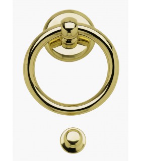 Heurtoir marteau de porte en laiton massif poli brillant série Anneau Heurtoir marteau de porte en laiton massif poli brillant série Anneau