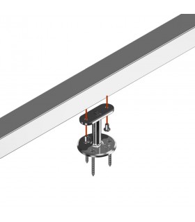 Support droit pour main courante plate sur muret