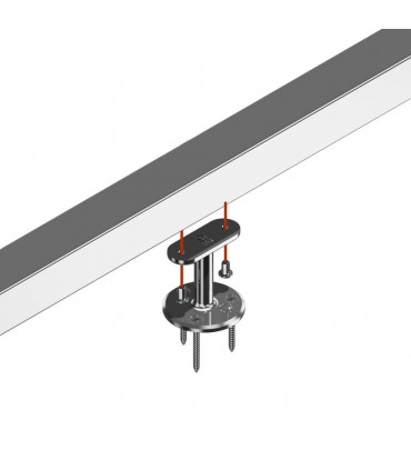 Support droit pour main courante plate sur muret