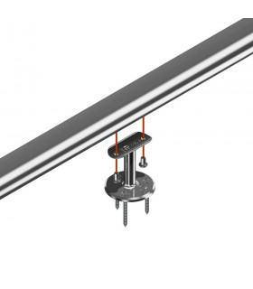 Support droit pour main courante ronde sur muret