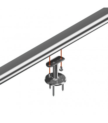 Support droit pour main courante ronde sur muret