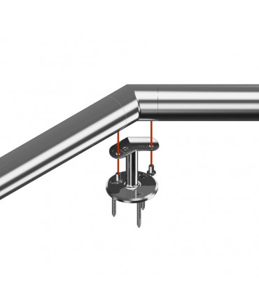 Support à 45° pour main courante ronde sur muret