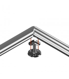 Support à 90° pour main courante ronde sur muret