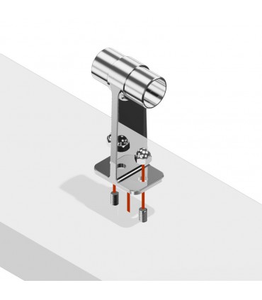Support équerre intermédiaire pour main courante ronde sur muret