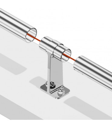 Support équerre intermédiaire pour main courante ronde sur muret