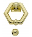 Heurtoir marteau de porte en laiton massif série Hexagonne