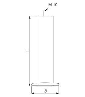Pied de meuble diamètre 40 mm Pied de meuble diamètre 40 mm