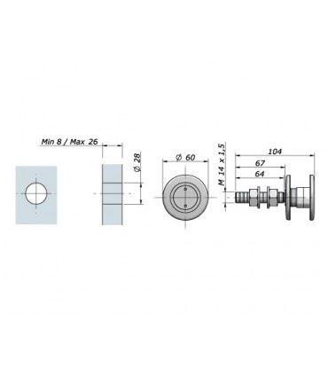 Fixation sur verre pour supports Astra