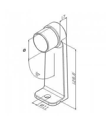Support équerre d'extrémité pour main courante ronde sur muret