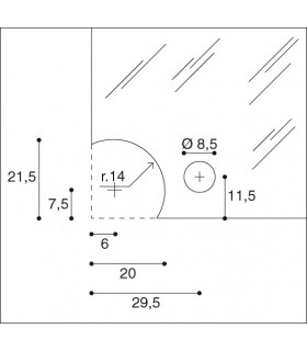 Charnière 37/24 pour porte vitrée 6 mm CF0305P/C0 par Confalonieri Charnière 37/24 pour porte vitrée 6 mm CF0305P/C0 par Confalonieri