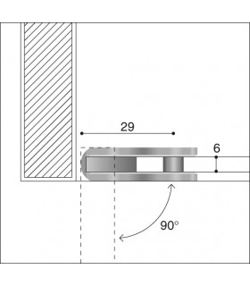 Charnière 37/24 pour porte vitrée 6 mm CF0305P/C0 par Confalonieri Charnière 37/24 pour porte vitrée 6 mm CF0305P/C0 par Confalonieri