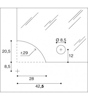 Charnière 56/26 pour porte vitrée 6 mm CF0305P/B0 par Confalonieri Charnière 56/26 pour porte vitrée 6 mm CF0305P/B0 par Confalonieri