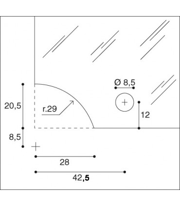 Charnière 56/26 pour porte vitrée 6 mm CF0305P/B0 par Confalonieri