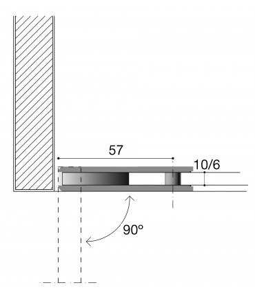 Charnière 67/35 pour porte vitrée 6 mm CF0305P/A0 par Confalonieri