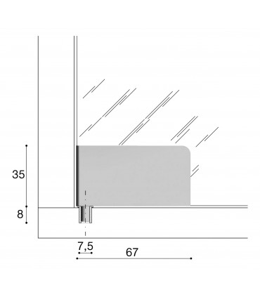 Charnière 67/35 pour porte vitrée 6 mm CF0305P/A0 par Confalonieri