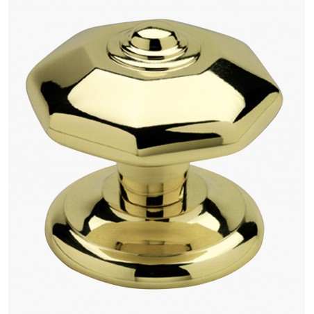 Poignée bouton de porte en laiton massif série Octogonal