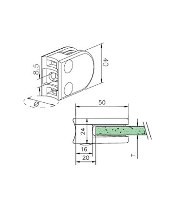 Pince a verre pour tube - modèle 20 - inox aisi 316