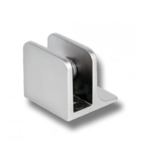 Pince fixe pour verre d'épaisseur 4 à 8 mm chromé mat velours Pince fixe pour verre d'épaisseur 4 à 8 mm chromé mat velours