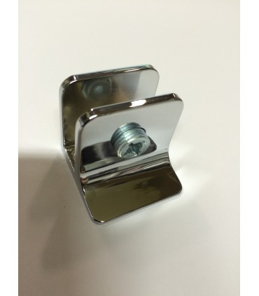 Pince fixe chrome brillant pour verre d'épaisseur 4 à 8 mm