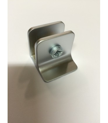 Pince fixe chrome mat velours pour verre d'épaisseur 4 à 8 mm