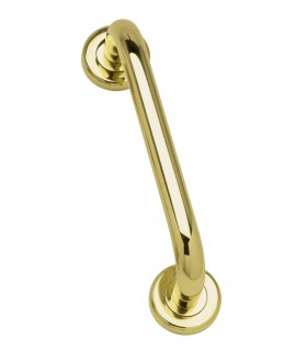 Poignée fixe forme droite coudée en laiton sur rosaces  