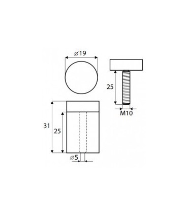 Entretoise Ø 19 x 25 mm