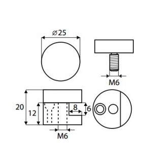 Fixation ronde pour miroir