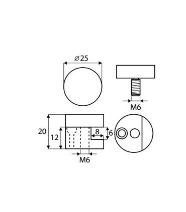 Fixation ronde pour miroir