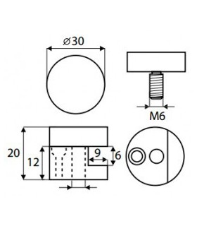 Fixation ronde pour miroir