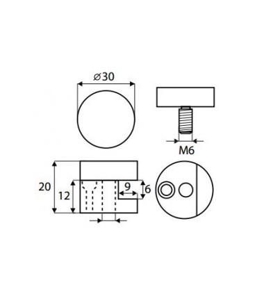 Fixation ronde pour miroir