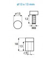 Entretoise Ø 13 X 13 mm