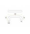 Dimensions poignée béquille série IN.00.028B par JNF 