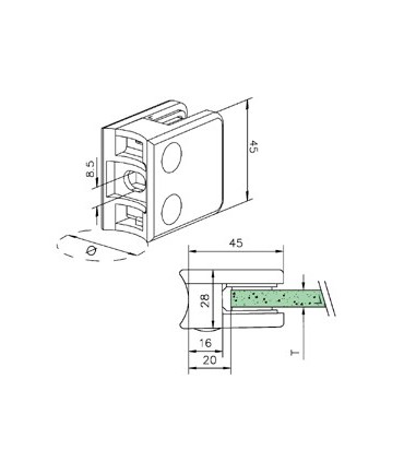 Pince à verre pour tube - modèle 21 - inox aisi 316
