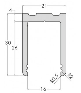 Profil aluminium de 30 x 21 x 30 mm série Profix Profil aluminium de 30 x 21 x 30 mm série Profix