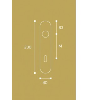 Paire de plaque en cuivre forme arrondie pour poignée béquille