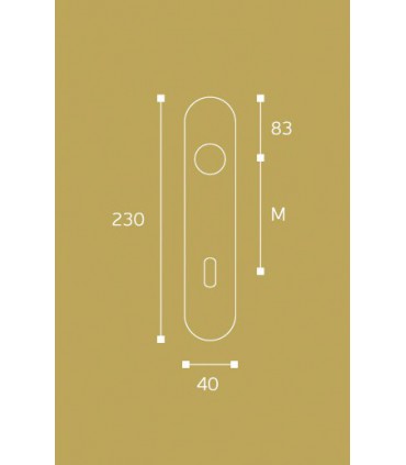 Paire de plaque en cuivre forme arrondie pour poignée béquille