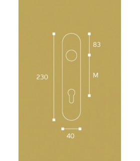 Paire de plaque en cuivre forme arrondie clé I