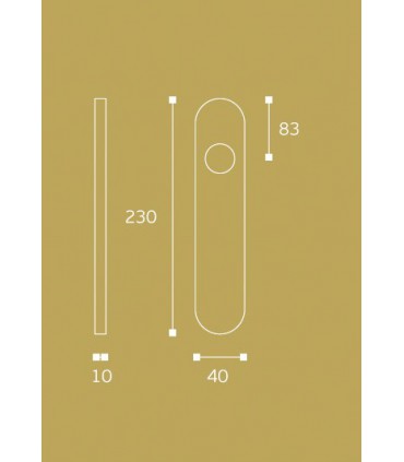 Paire de plaque en cuivre forme arrondie pour poignée béquille