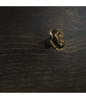 Poignée bouton série Rose bronze antique