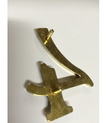 Chiffre 4 découpé en Laiton poli verni hauteur 50 mm