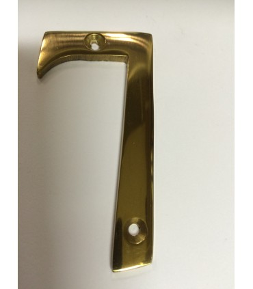 Chiffre découpé en laiton poli verni hauteur 75 mm