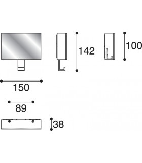 Patère miroir PA00283 par Confalonieri avec un crochet rétractable