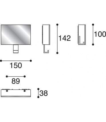 Patère miroir PA00283 par Confalonieri avec un crochet rétractable