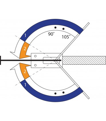 Ferme porte bas à encaster série HEKLA ouverture +/- 116°