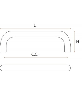Poignée de meuble coudée en cuivre poli série BZ.22.202 par JNF