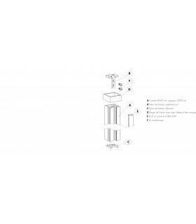 Kit poteau raidisseur sol / plafond montage central Kit poteau raidisseur sol / plafond montage central