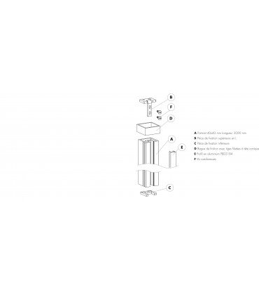 Kit poteau raidisseur sol / plafond montage central