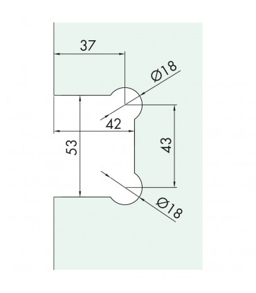 Charnière latérale HD Square pour porte en verre 6/8 mm