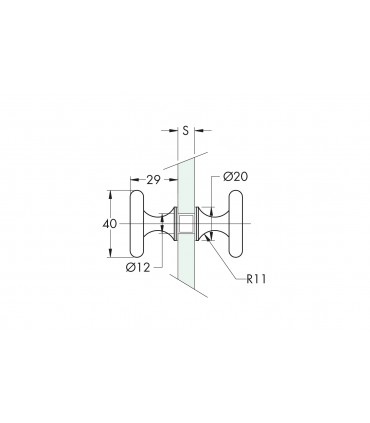 Poignée bouton série Astre Ø 40 mm